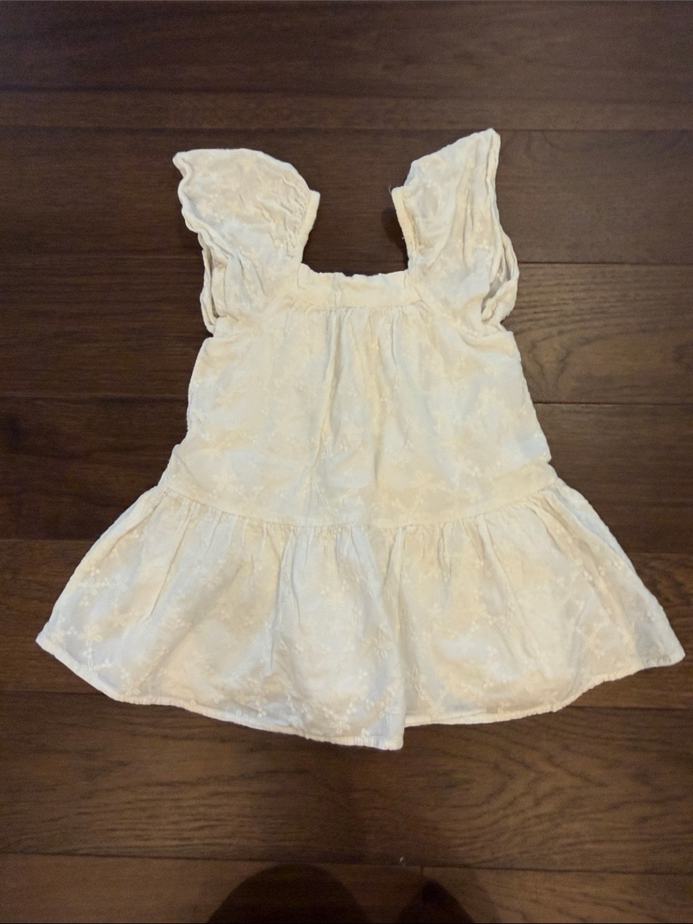 Zara Toddler Girls Cream Floral Eyelet Sundress Size 18-24 Months - C17-060